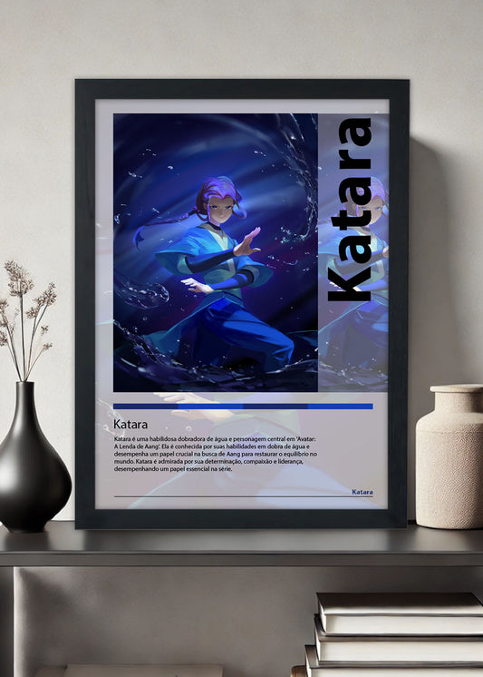 Quadro Decorativo Katara Avatar: A Lenda de Aang - Com vidro