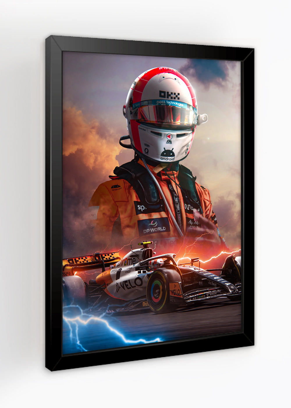 Quadro Piloto Lando Norris - Com vidro