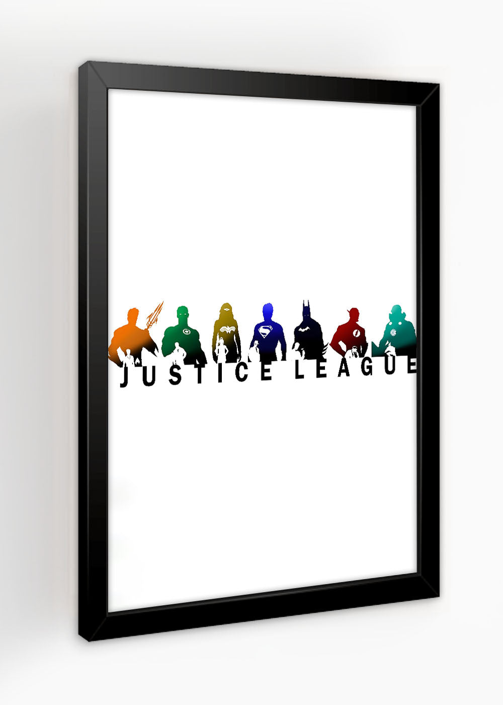 Quadro Decorativo Toda Liga da Justiça - DC - Com vidro