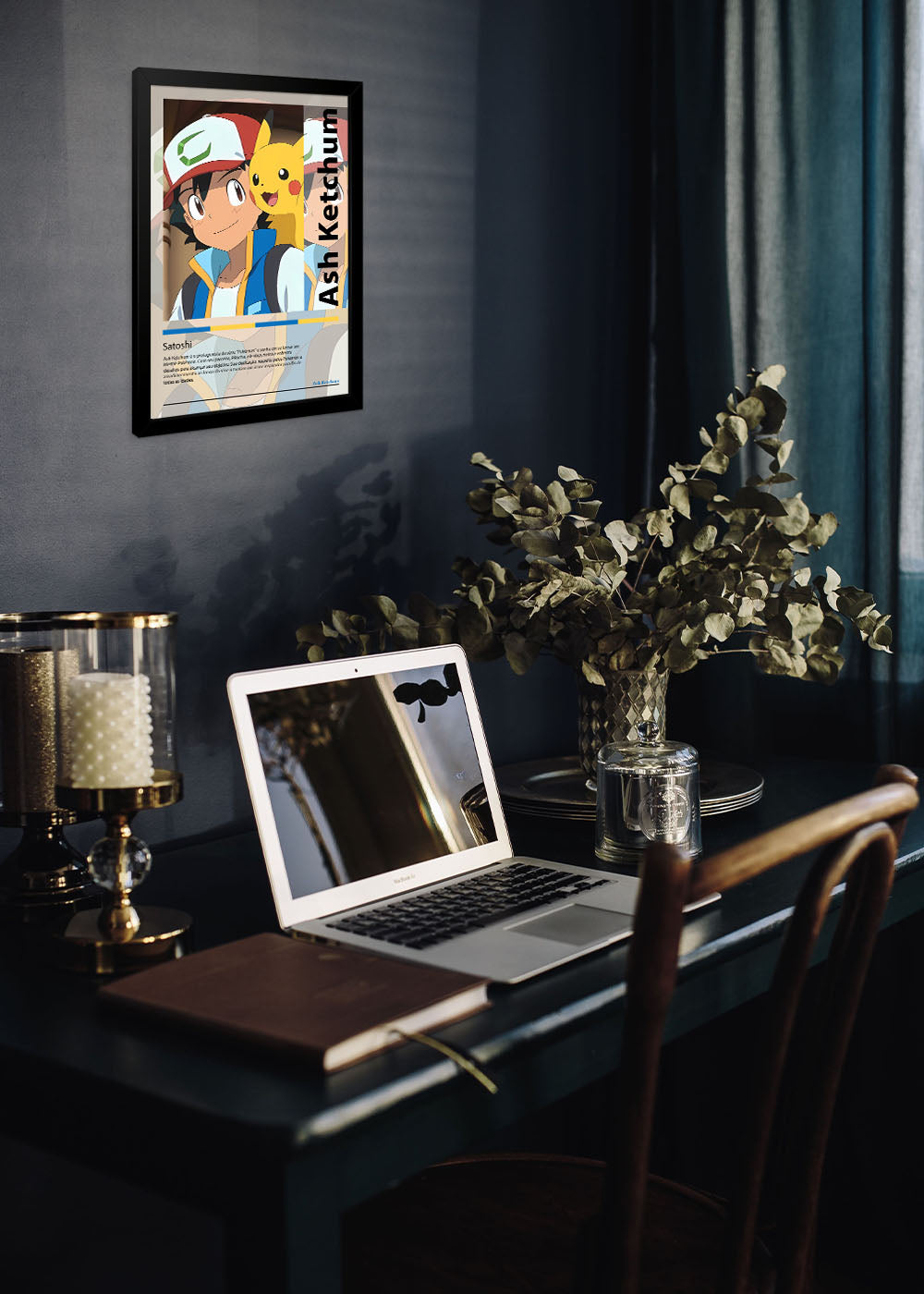 Quadro Decorativo Ash Ketchum - Pokémon - Com vidro