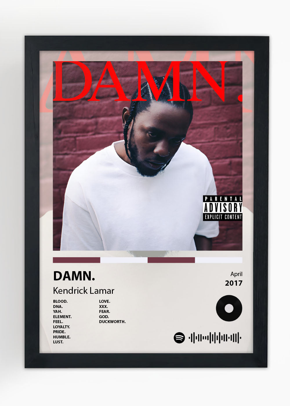 Quadro Decorativo DAMN. - Kendrick Lamar