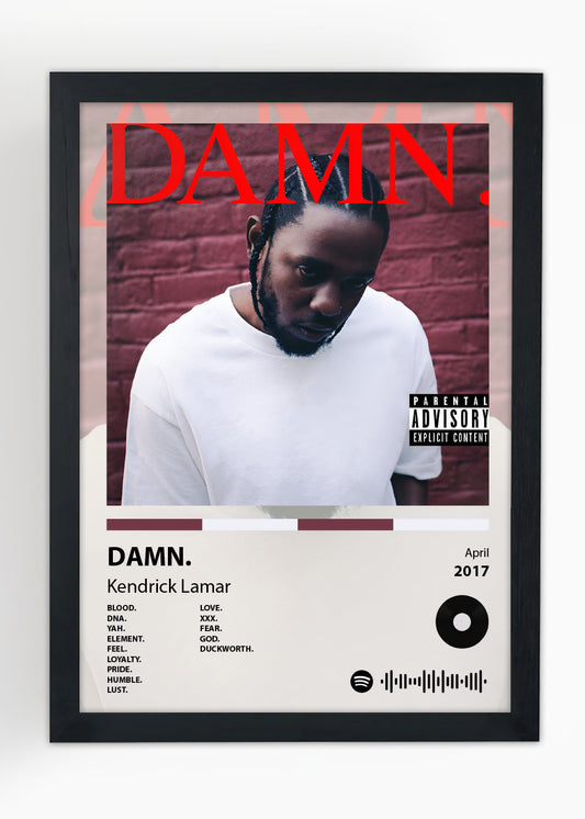 Quadro Decorativo DAMN. - Kendrick Lamar