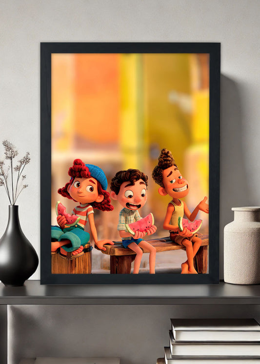Quadro Decorativo Luca e seus amigos - Com vidro