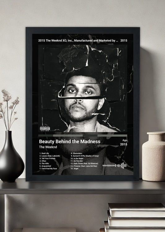 Quadro The Weeknd Beauty Behind the Madness (Dark) Com Vidro