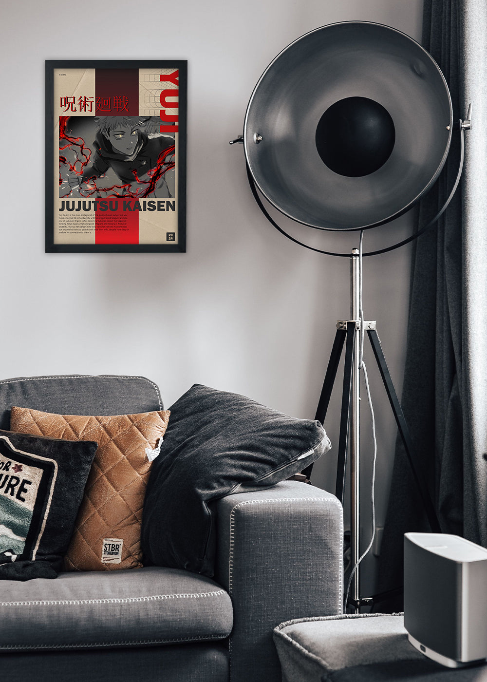 Quadro Decorativo Yuji Itadori - Com vidro