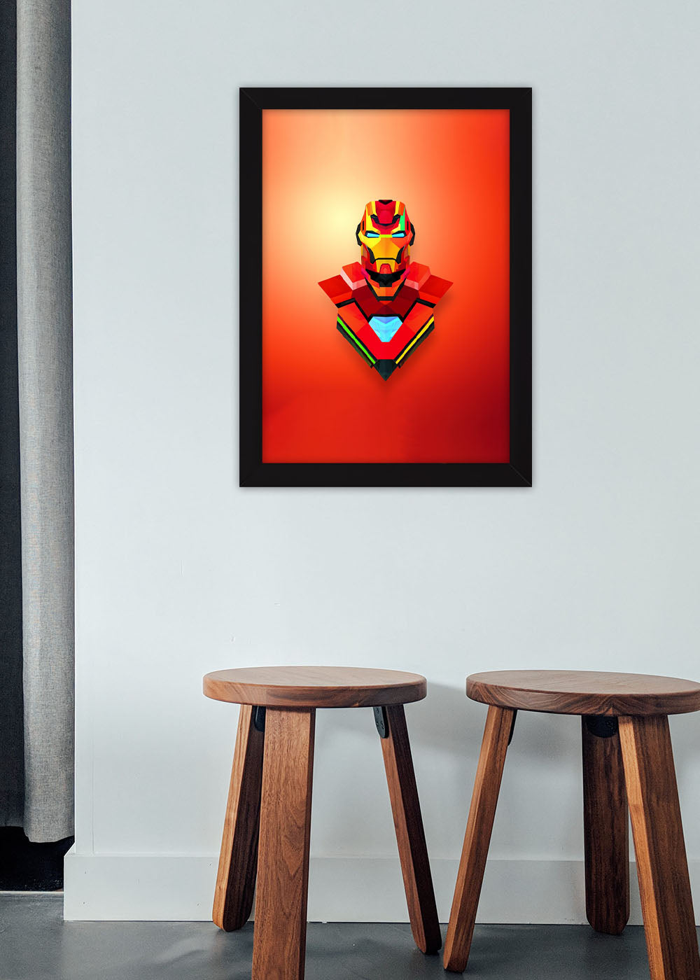 Quadro Homem de Ferro arte - Com vidro