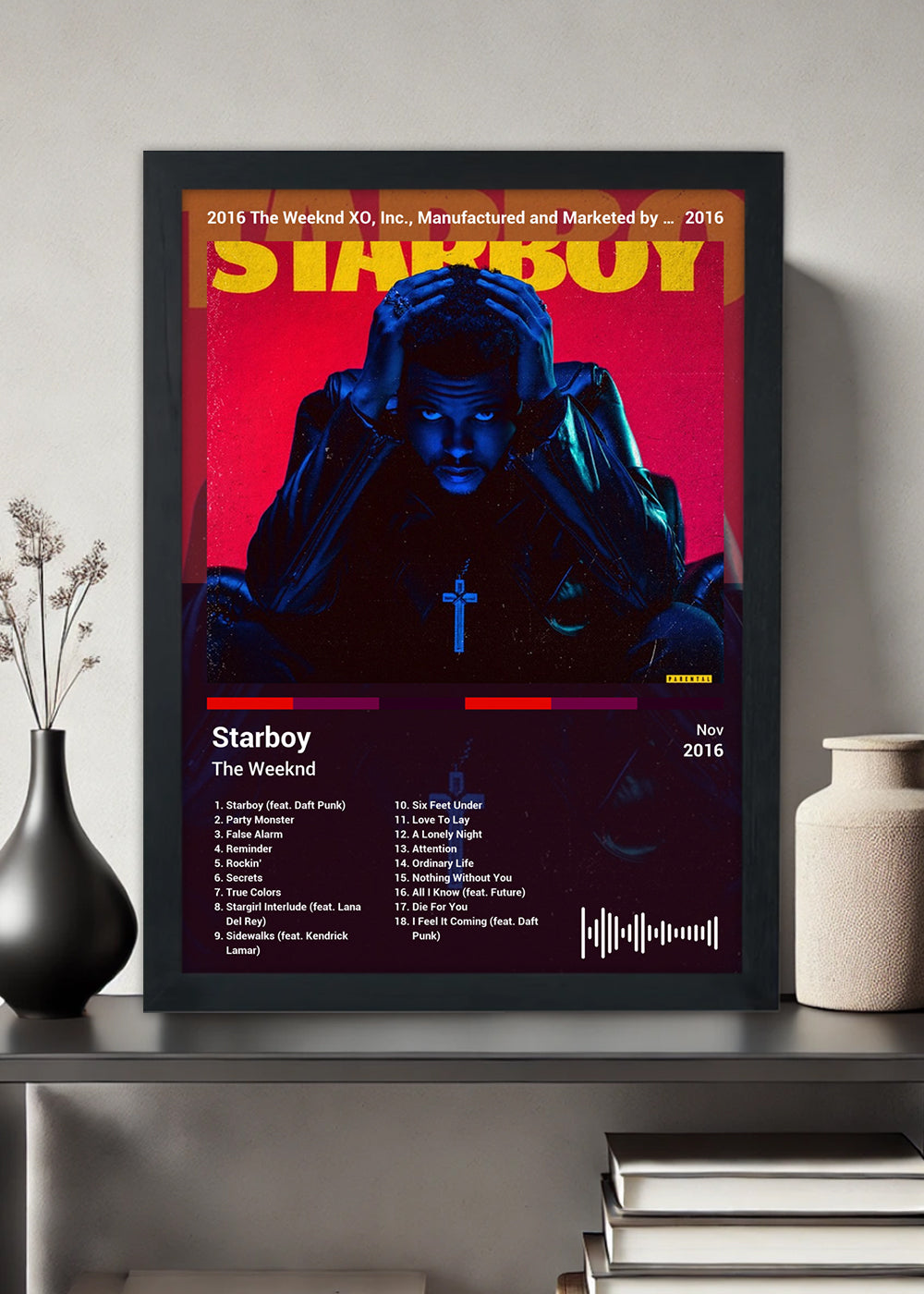 Quadro The Weeknd - Starboy (Colored) - Com Vidro