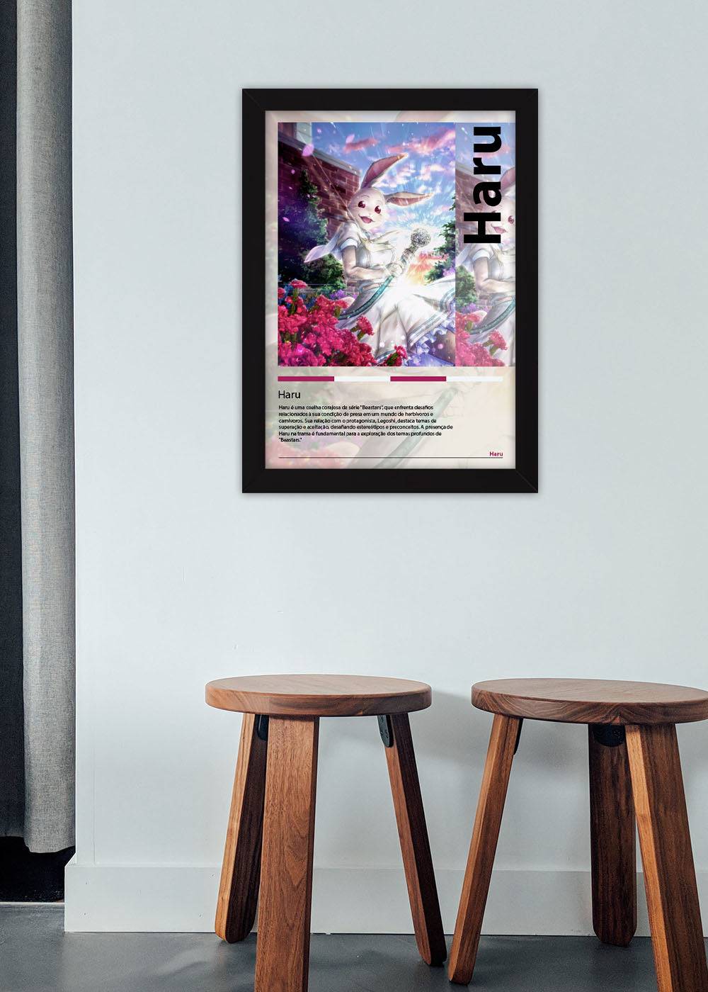 Quadro Decorativo Haru - Beastars - O Lobo Bom - Com vidro