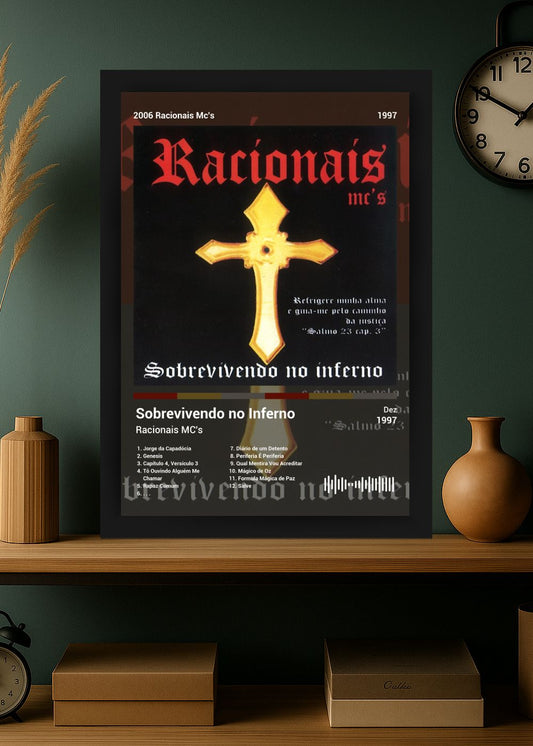 Quadro Racionais MC's Sobrevivendo no... (Colored) Com Vidro