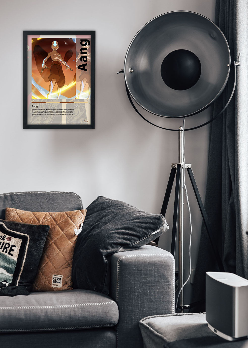 Quadro Decorativo Aang - Avatar: A Lenda de Aang - Com vidro