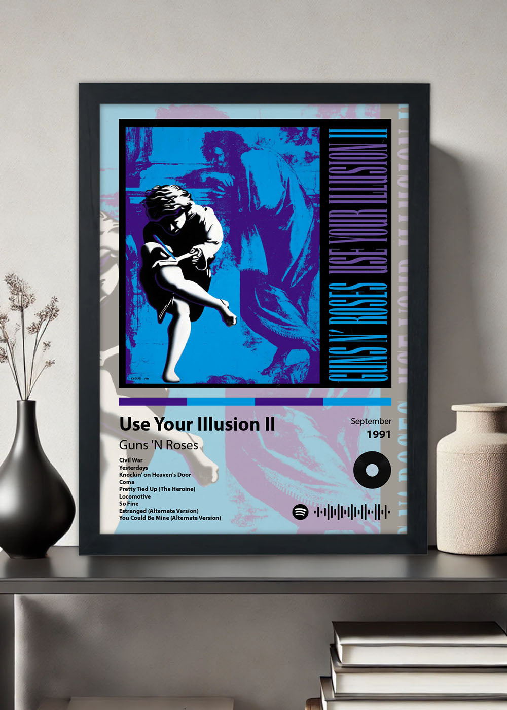 Quadro Use Your Illusion II - Guns 'N Roses - Com vidro