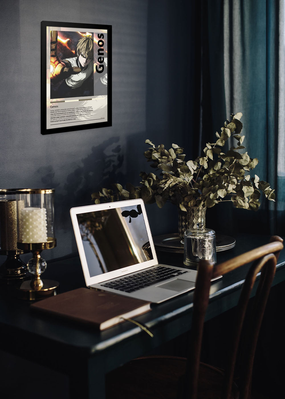 Quadro Decorativo Genos - One-Punch Man - Com vidro