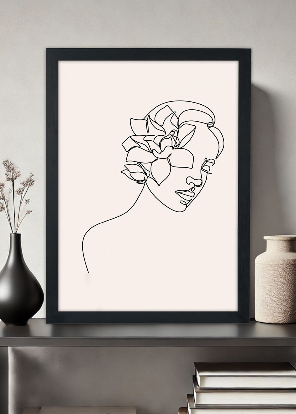 Quadro Decorativo Bela Moça Abstrato - Com vidro