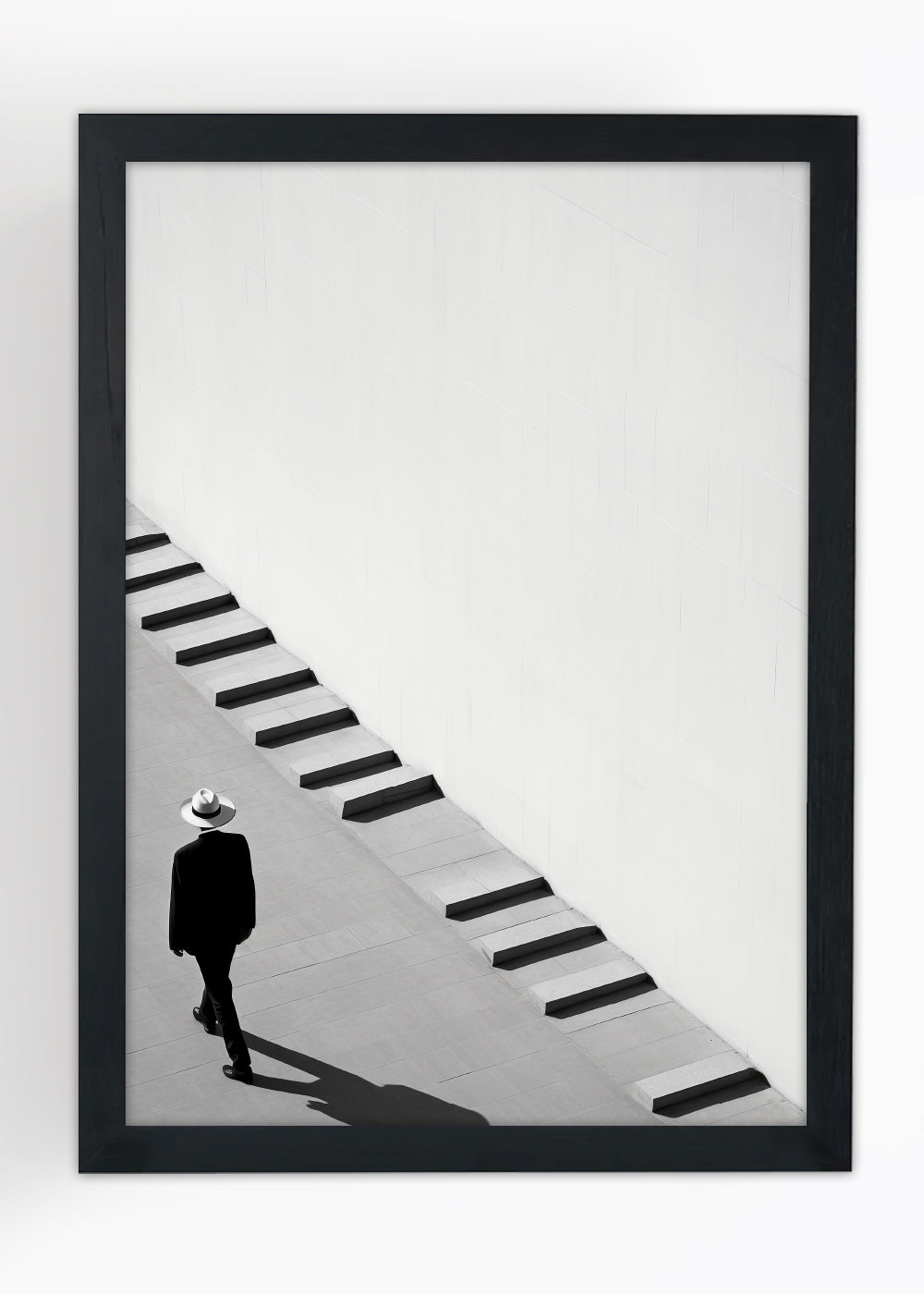 Quadro Decorativo O caminhar vazio Abstrata - Com vidro