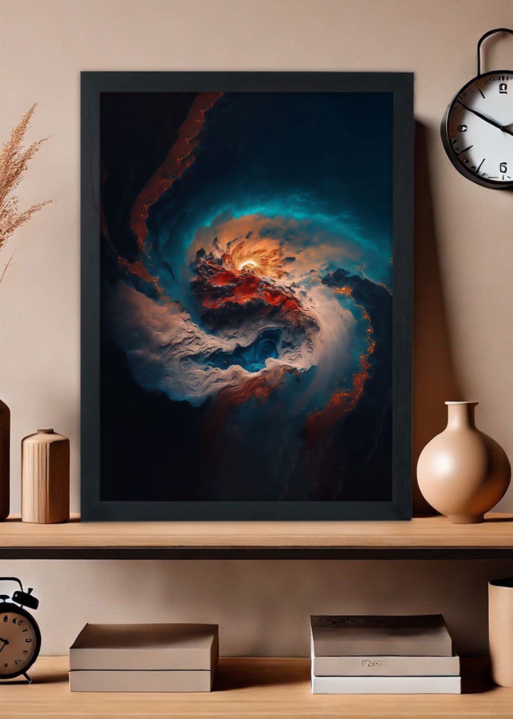 Quadro Decorativo Galaxia Abstrato - Com vidro