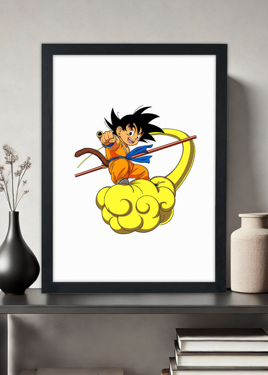 Quadro Dragon Ball - Goku criança - Com vidro