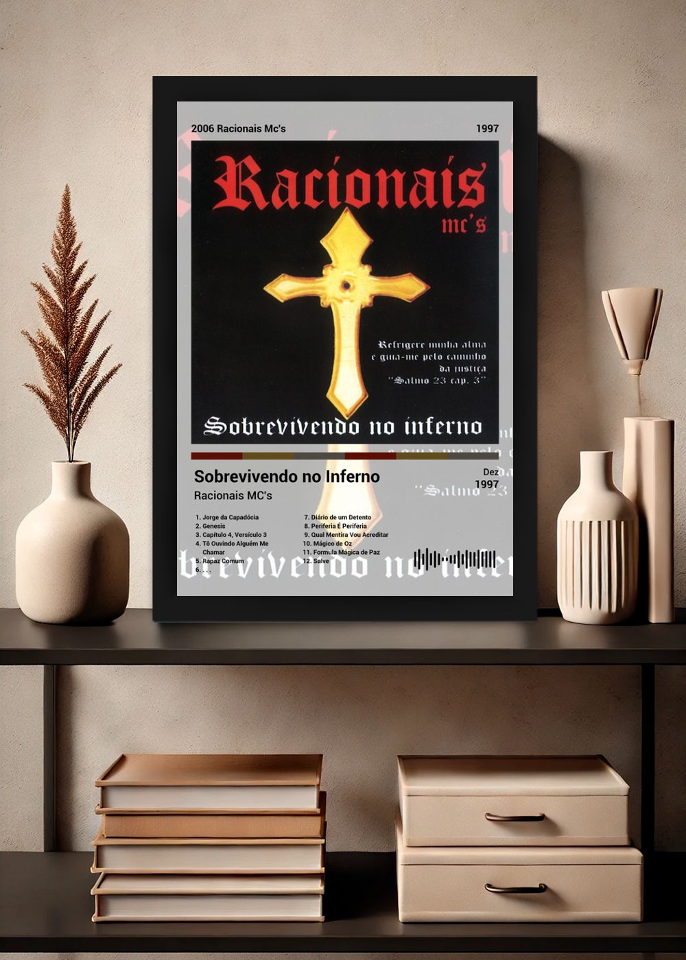 Quadro Racionais MC's Sobrevivendo no I... (Light) Com Vidro