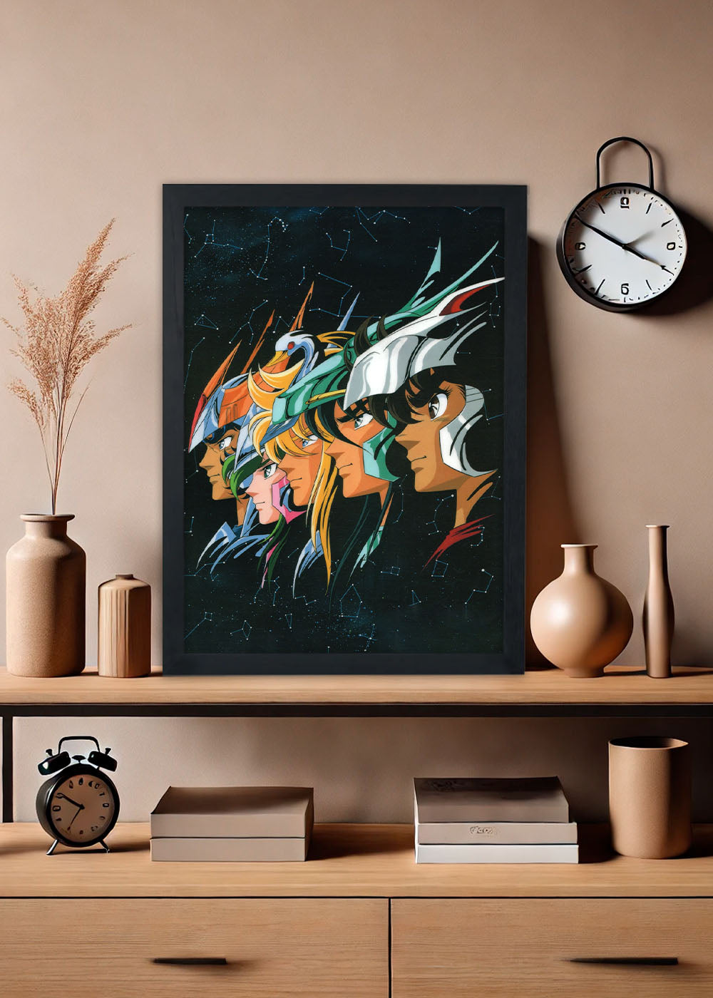 Quadro Os Cavaleiros do Zodiaco - Com vidro