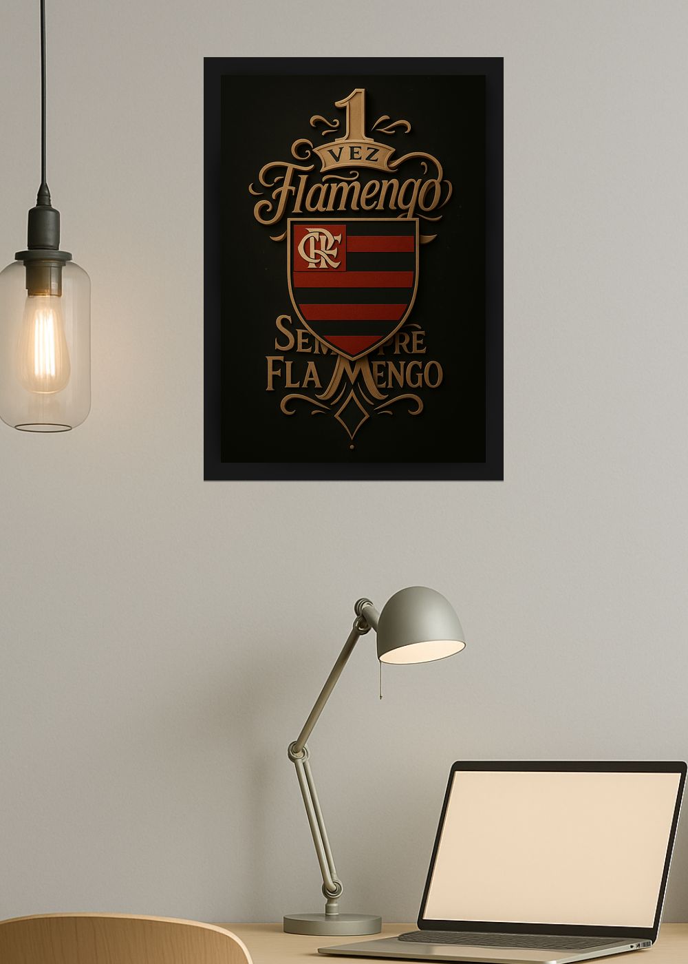 Quadro Com Vidro 1 Vez Flamengo Sempre Flamengo