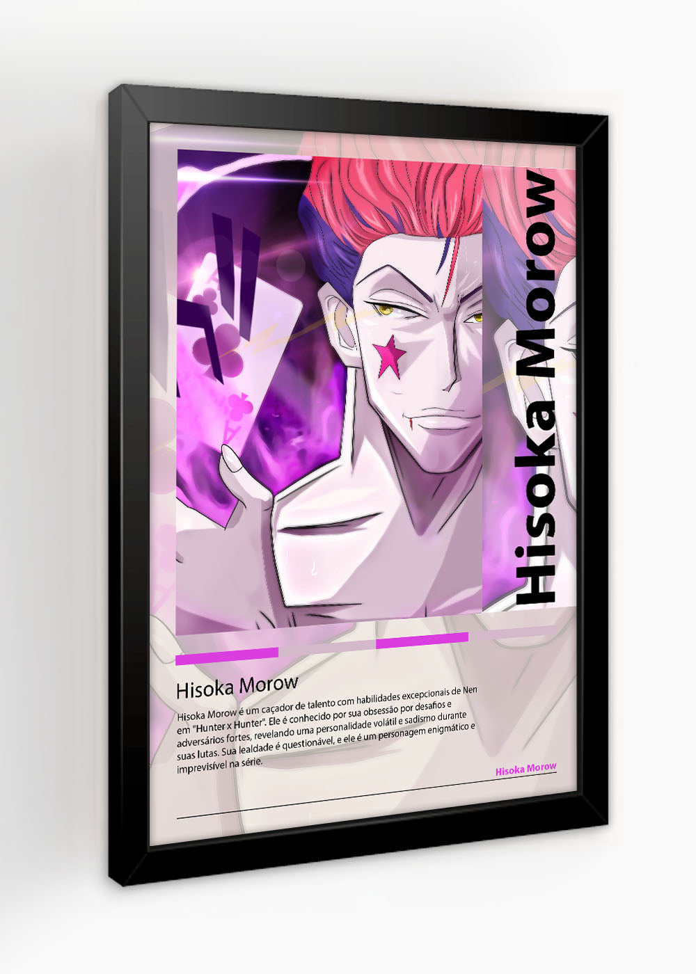 Quadro Hisoka Morow - Hunter x Hunter - Com vidro