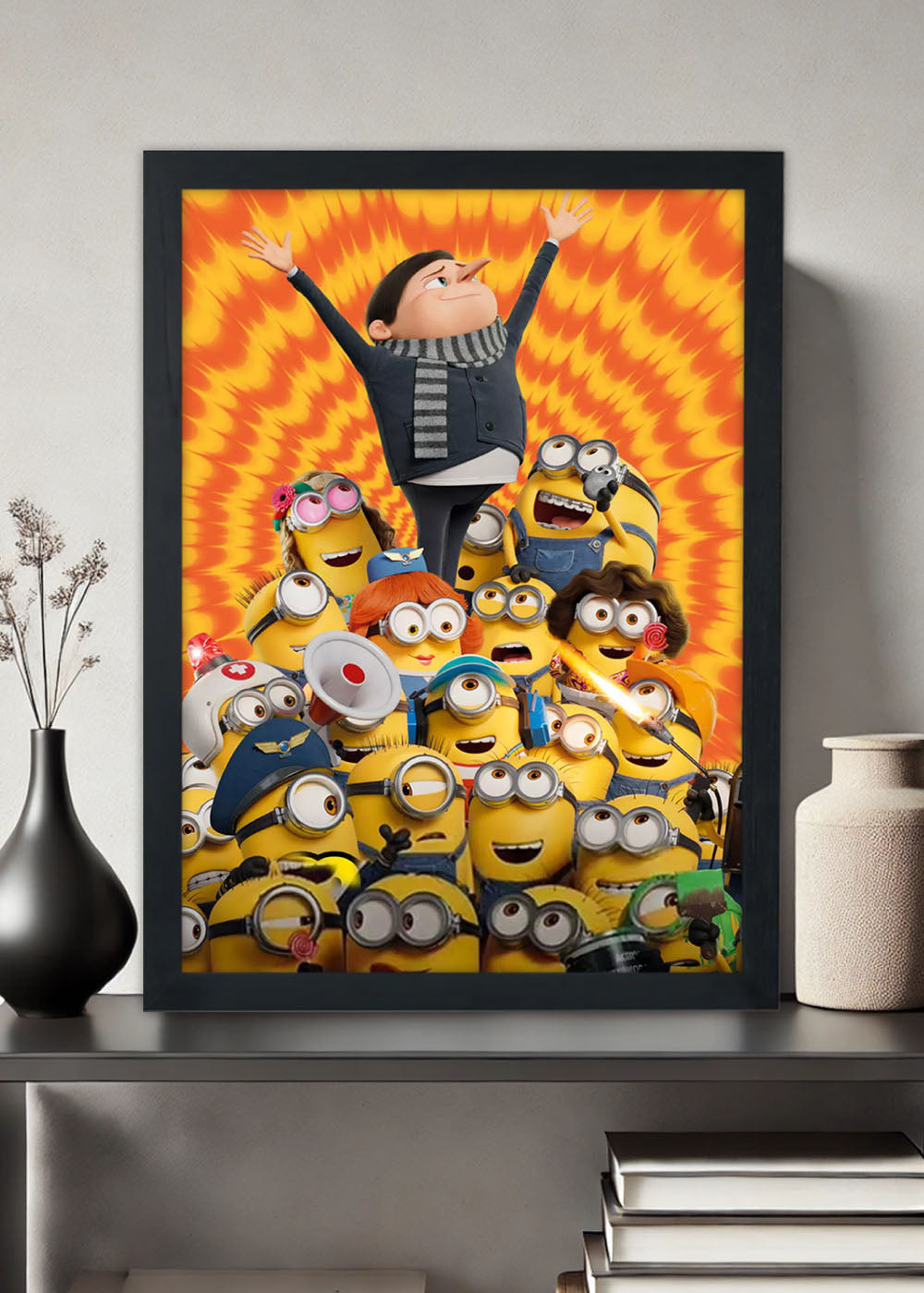 Quadro Decorativo Os minions - Com vidro
