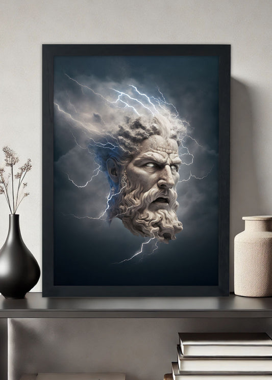 Quadro Decorativo Zeus o filho mais novo de... - Com vidro