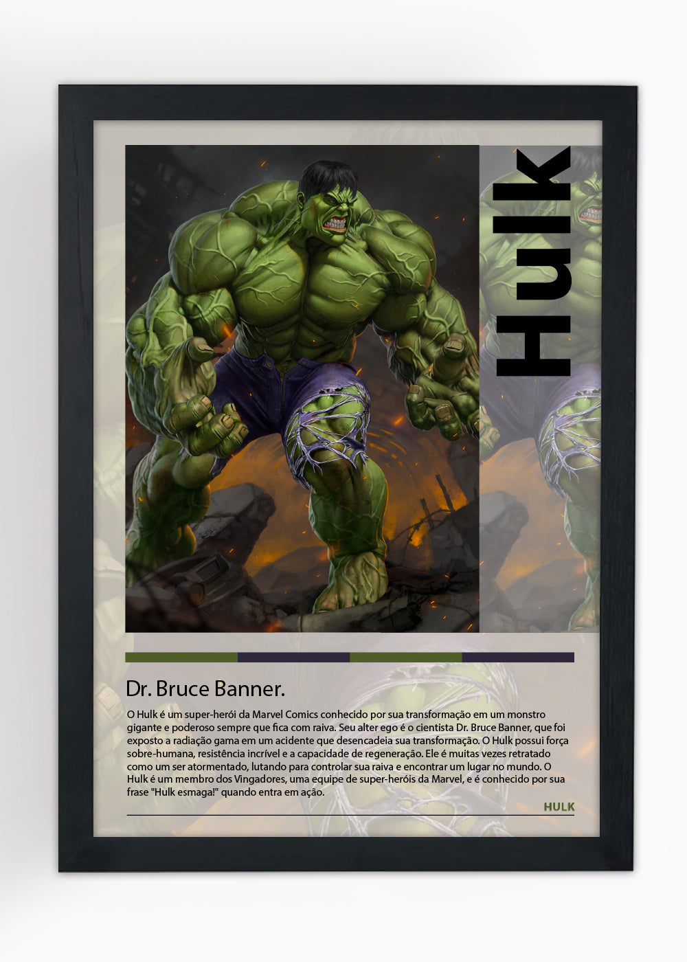 Quadro Hulk a serie - Com vidro