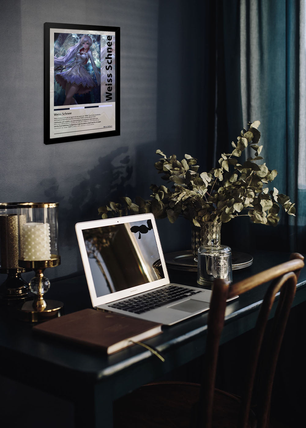 Quadro Decorativo Weiss Schnee - RWBY - Com vidro