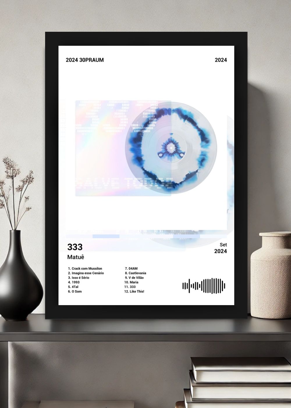 Quadro Decorativo Matuê 333 (Light) Com Vidro