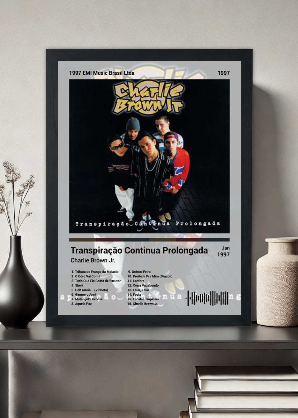 Quadro Charlie Brown Jr. Transpiração C... (Light) Com Vidro