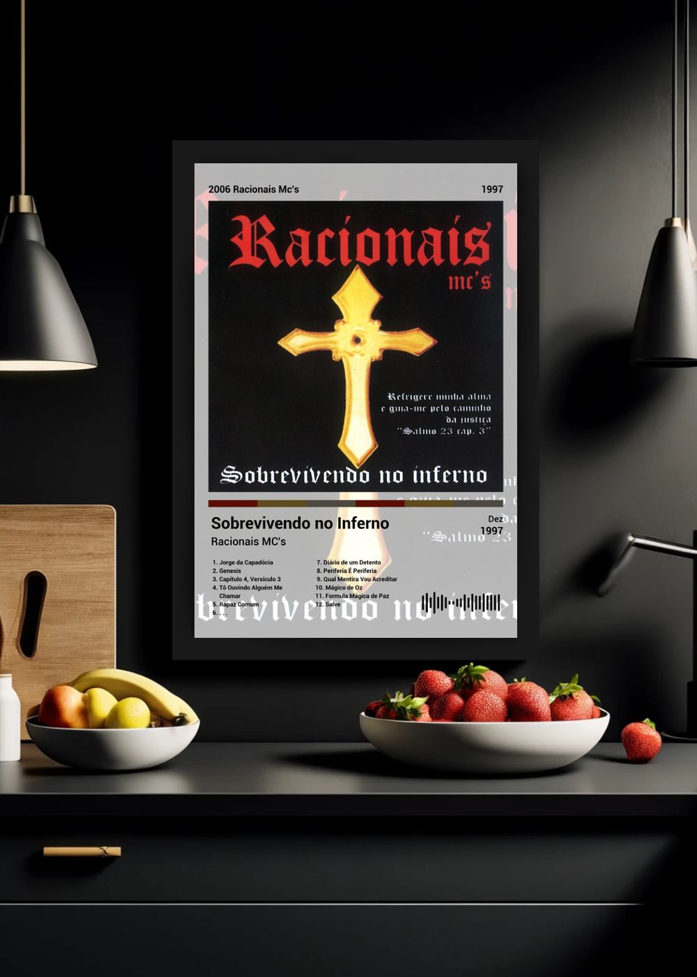 Quadro Racionais MC's Sobrevivendo no I... (Light) Com Vidro
