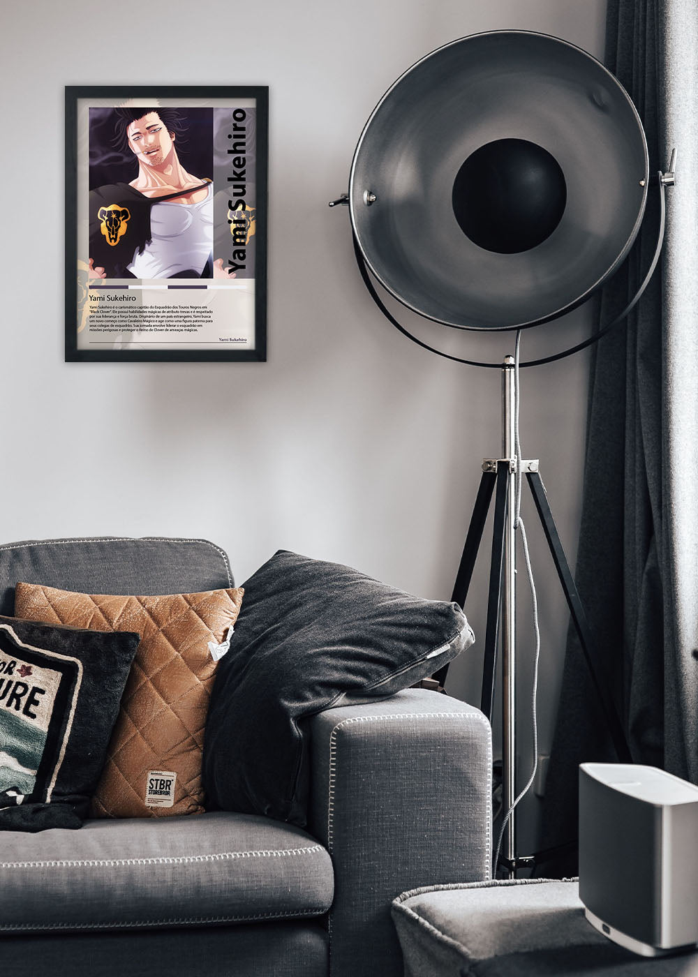 Quadro Yami Sukehiro - Black Clover - Com vidro