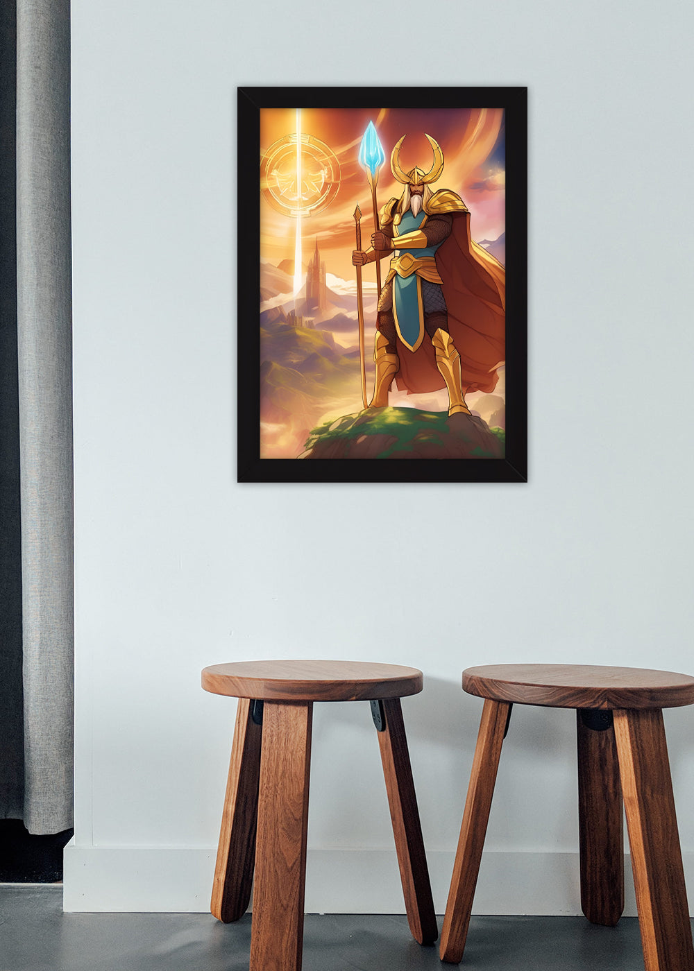 Quadro Reino de asgard e seu guardião - Com vidro