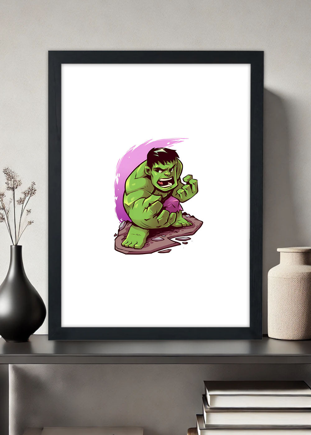 Quadro Hulk bravo criança - Com vidro