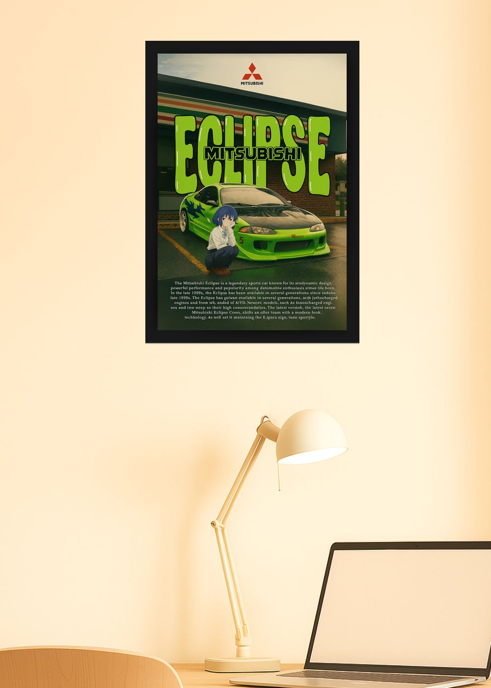 Quadro com vidro Mitsubishi Eclipse Anime Poster
