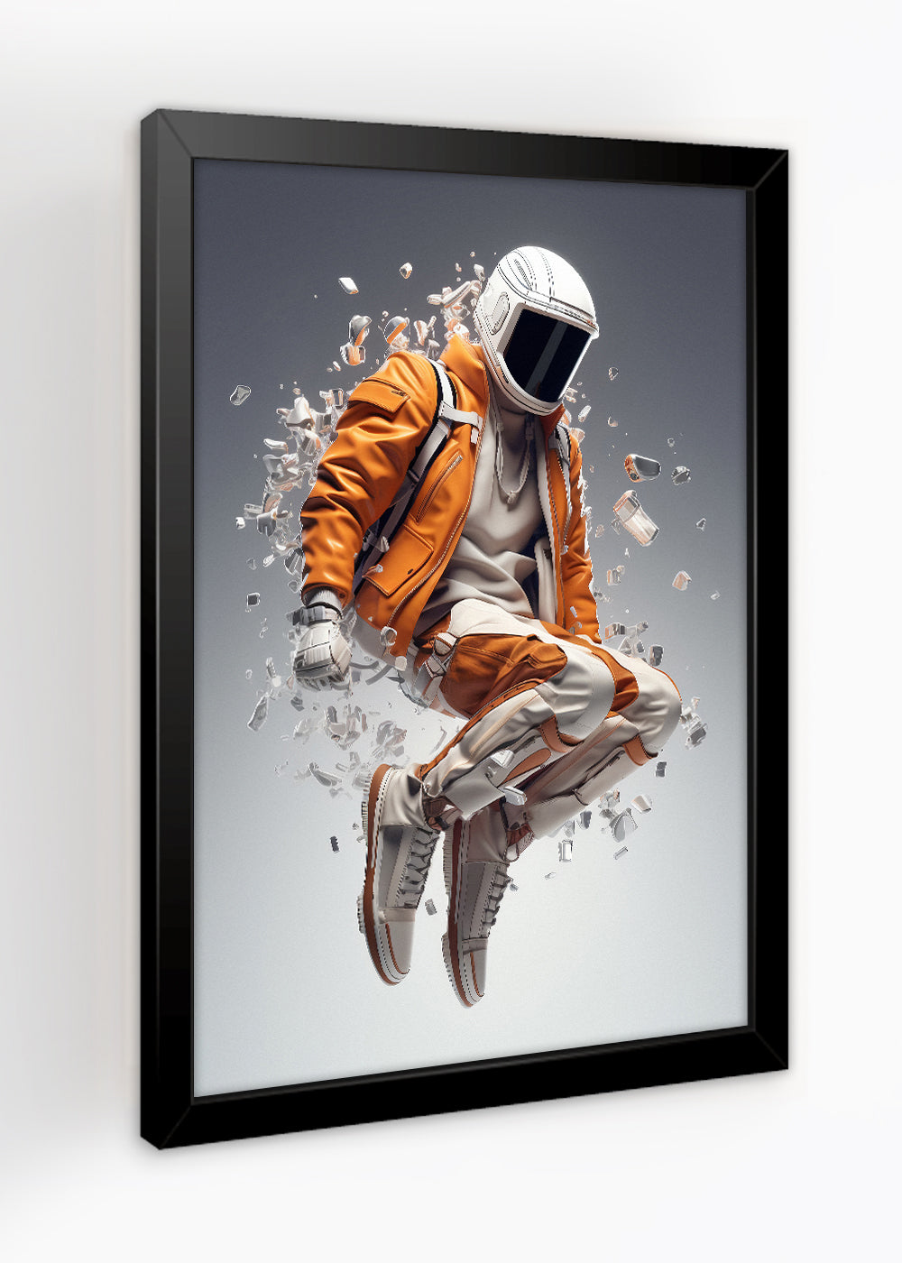 Quadro Astronauta em pedaços - Com vidro