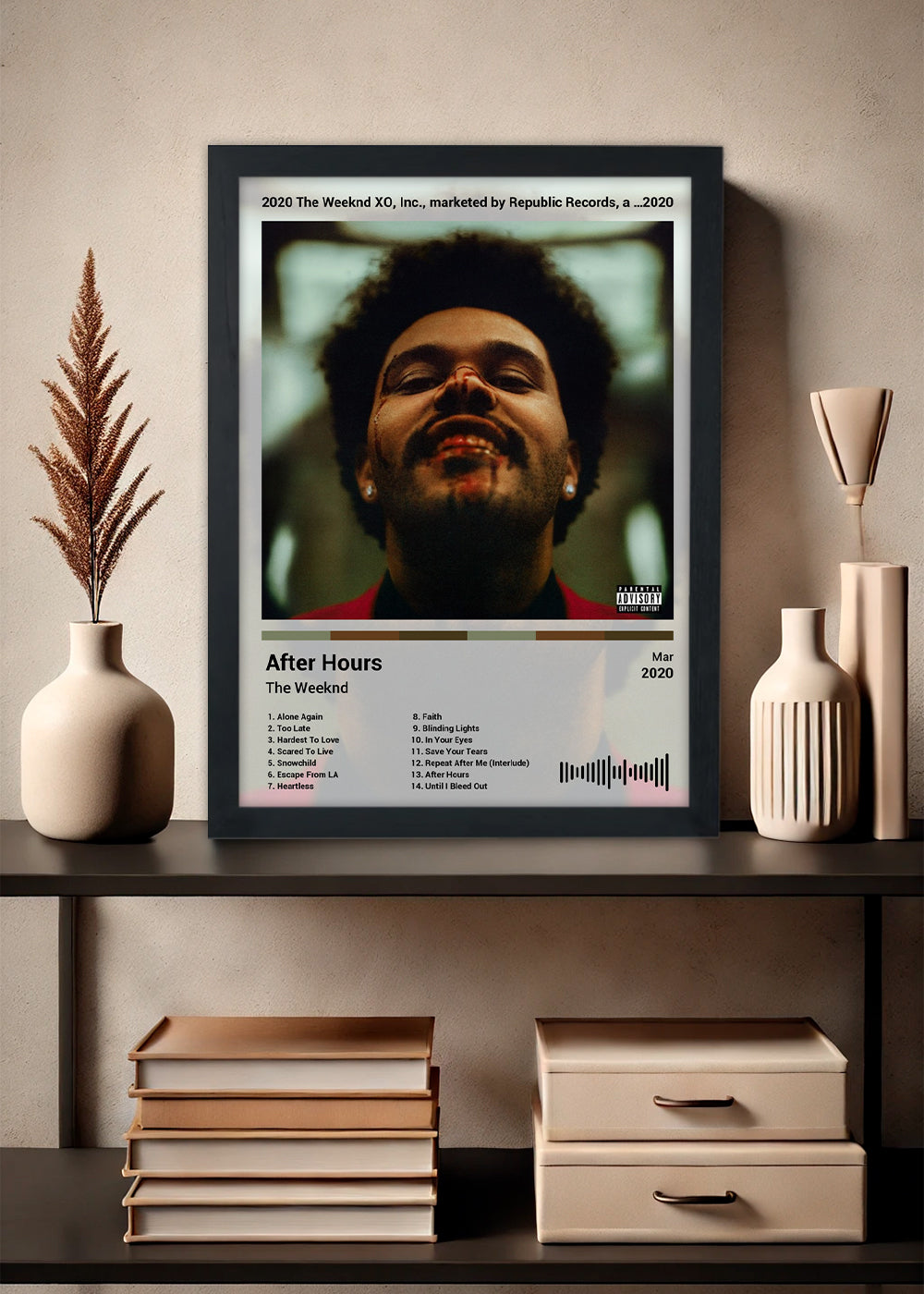 Quadro The Weeknd - After Hours (Light) - Com Vidro