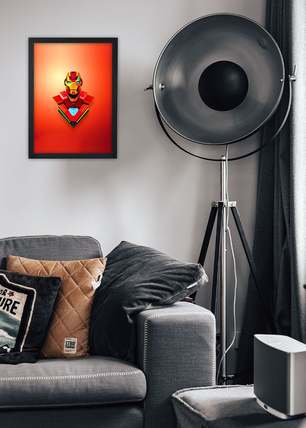 Quadro Homem de Ferro arte - Com vidro