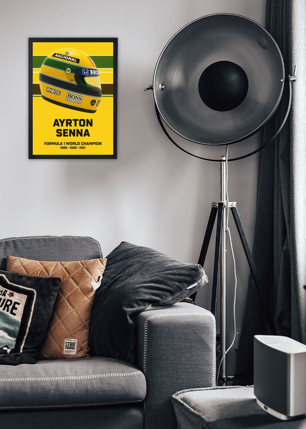 Quadro Ayrton Senna World Champion 88 90 91 -Com Vidro