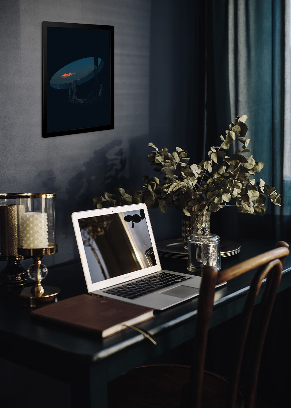 Quadro Decorativo A menina solitaria - Com vidro