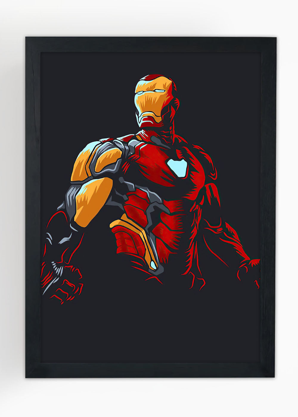 Quadro Heroi Marvel Homem de Ferro com armadura - Com vidro
