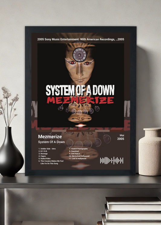 Quadro System Of A Down Mezmerize (Colored) Com Vidro