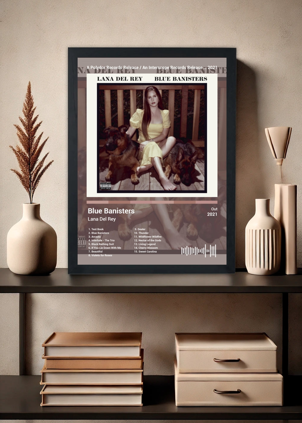 Quadro Lana Del Rey Blue Banisters (Colored) Com Vidro