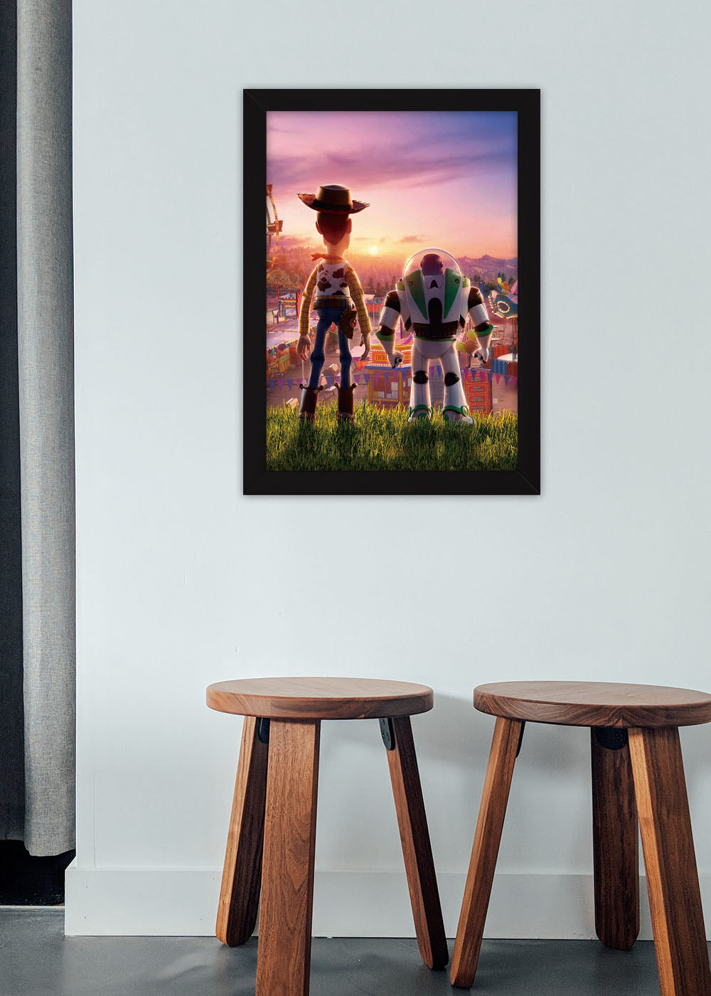 Quadro Decorativo Woody e Buzz - Com vidro